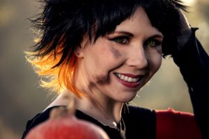 halloween wig black orange pumpkin lady
