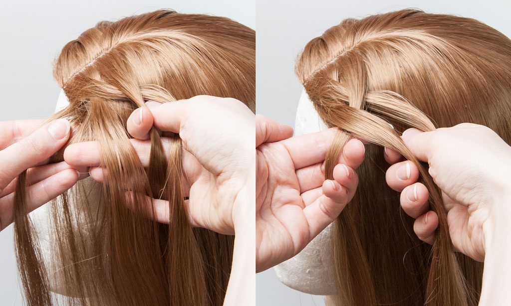 add hair from the wig to the braid