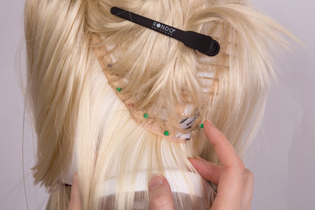 wig pinned to head