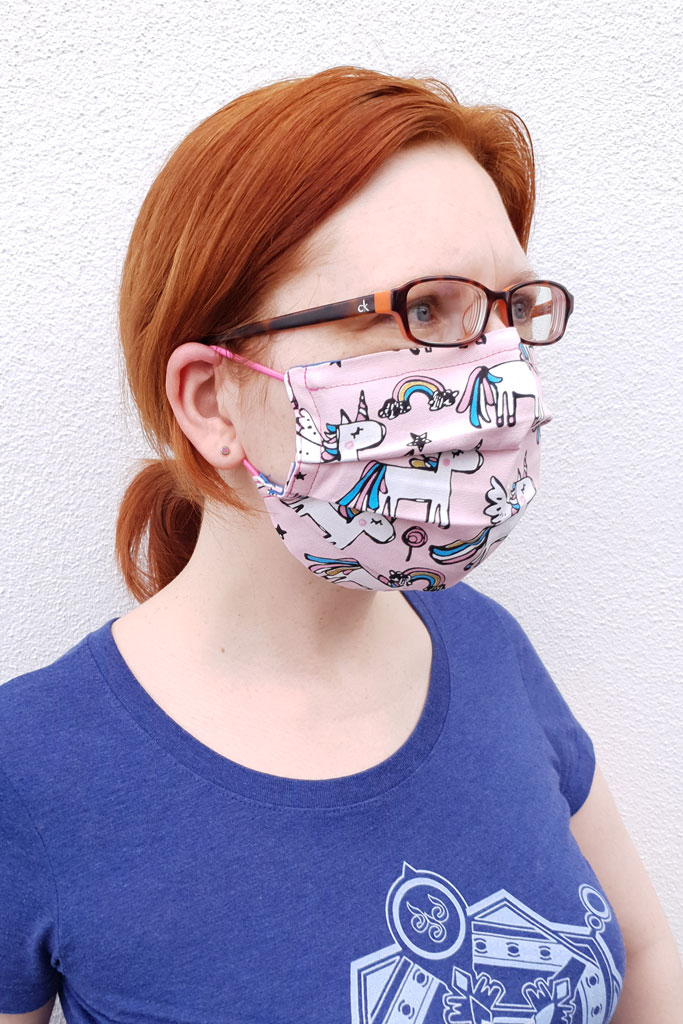 kukki with unicorn face mask