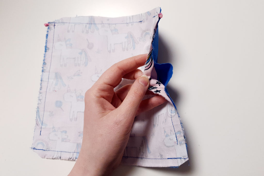 mask being turned right side out