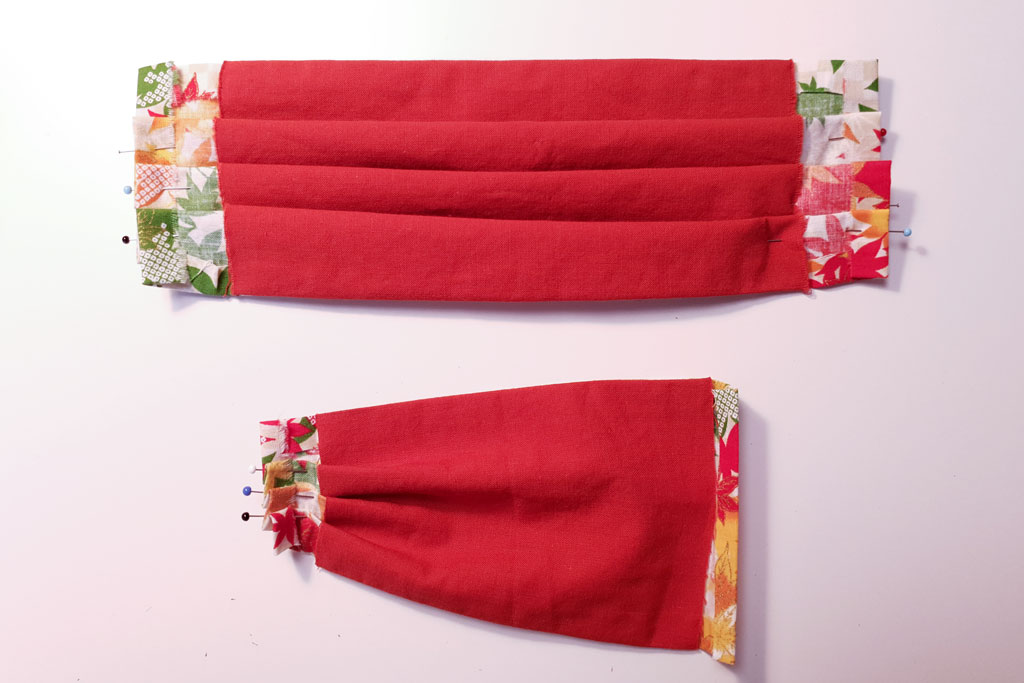 pinned pleats