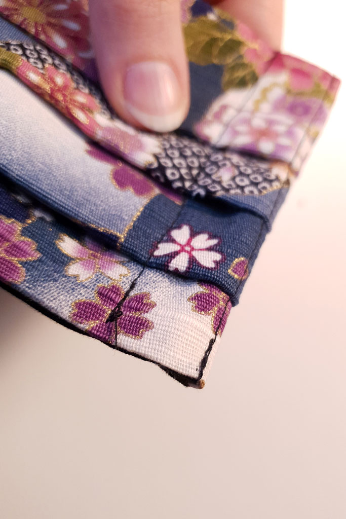 stitched pleats and casing
