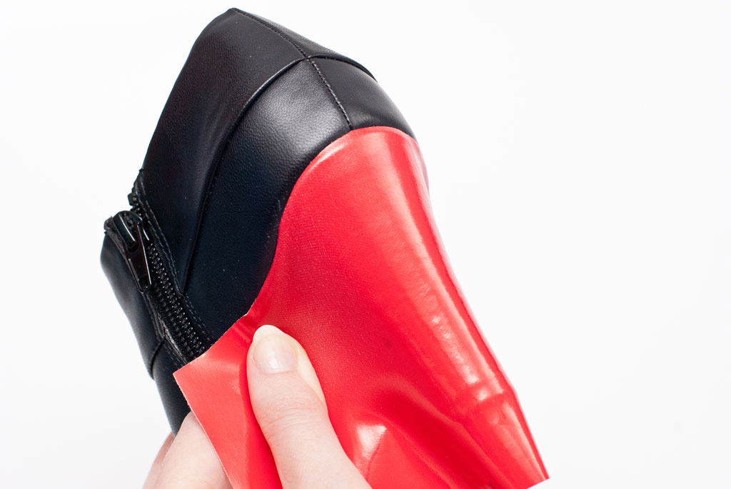 covering heel with fabric