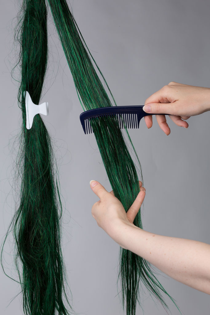wig hair and comb