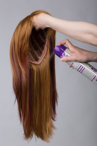 wig and hairspray