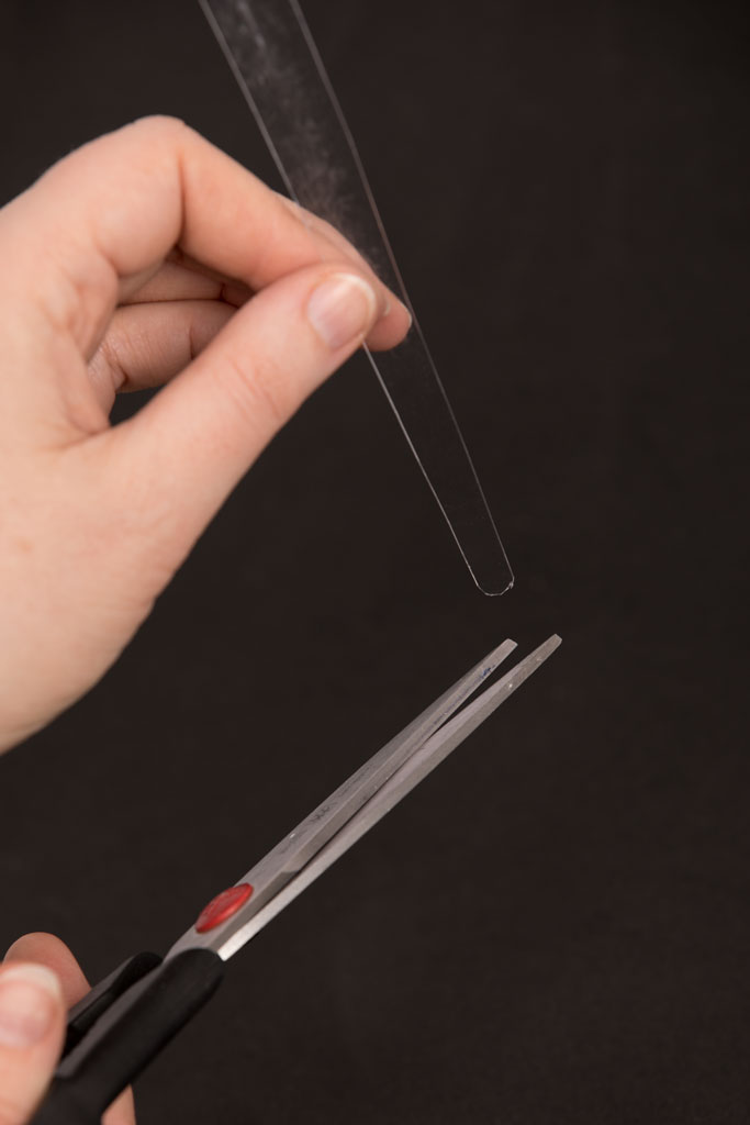 plastic strip with rounded tip