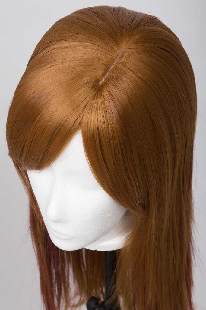 wig with a skin top and side parting